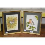 J Sheldon Robin, 20th century, a pair, Robin and Wren, watercolours, signed, date 1981-82, 18.