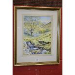 Wilfred Ball 
Bluebells in Rannerdale, Crummock Water
signed, watercolour, 36cm x 26.