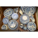 A Booth's blue and white part tea set; 19th century and later blue and white tableware;