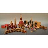 A Continental carved Christmas village scene
