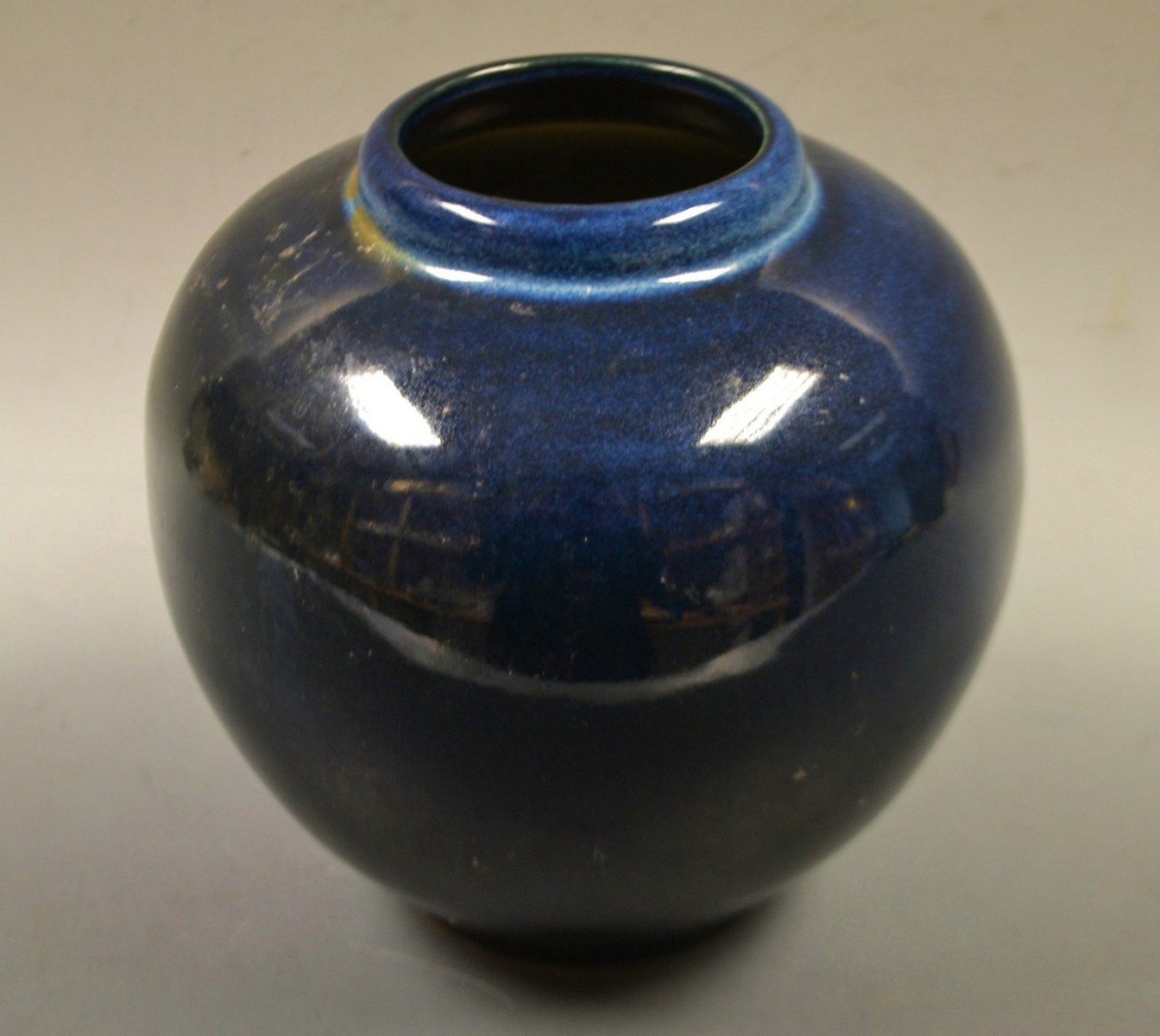 An Oriental monochrome ovoid ginger jar,