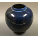 An Oriental monochrome ovoid ginger jar,