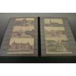 Postcards, album, topographical, French,