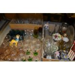 Ceramics and Glass - a set of four crystal tumblers; a set of six Babycham coupés, c.