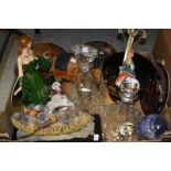 Ceramics and Glass - a crystal glass ships decanter; another;