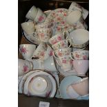 Tableware - a Duchess china Jacobean pattern six setting tea service;  another Pink Roses;