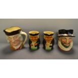 A Royal Doulton character jug Beefeater, printed mark in green; another Samuel Johnson,