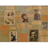 Autographs, including Bette Davis, James Mason, Michael Wilding and others, mainly 1940s,