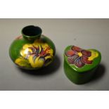 A Moorcroft compressed ovoid vase;