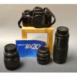 Cameras - a Praktica BX20 SLR camera body; a Praktica 35-70mm lens; others,