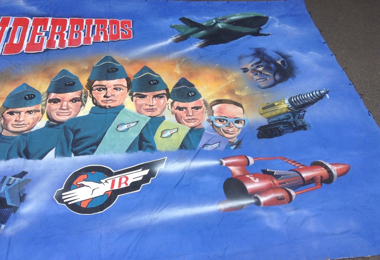 Thunderbirds - a large hand painted promotional advertising banner, - Image 6 of 6