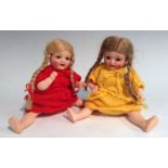 A Kammer & Reinhardt German celluloid socket head doll, blue lashed sleeping eyes, blond mohair wig,