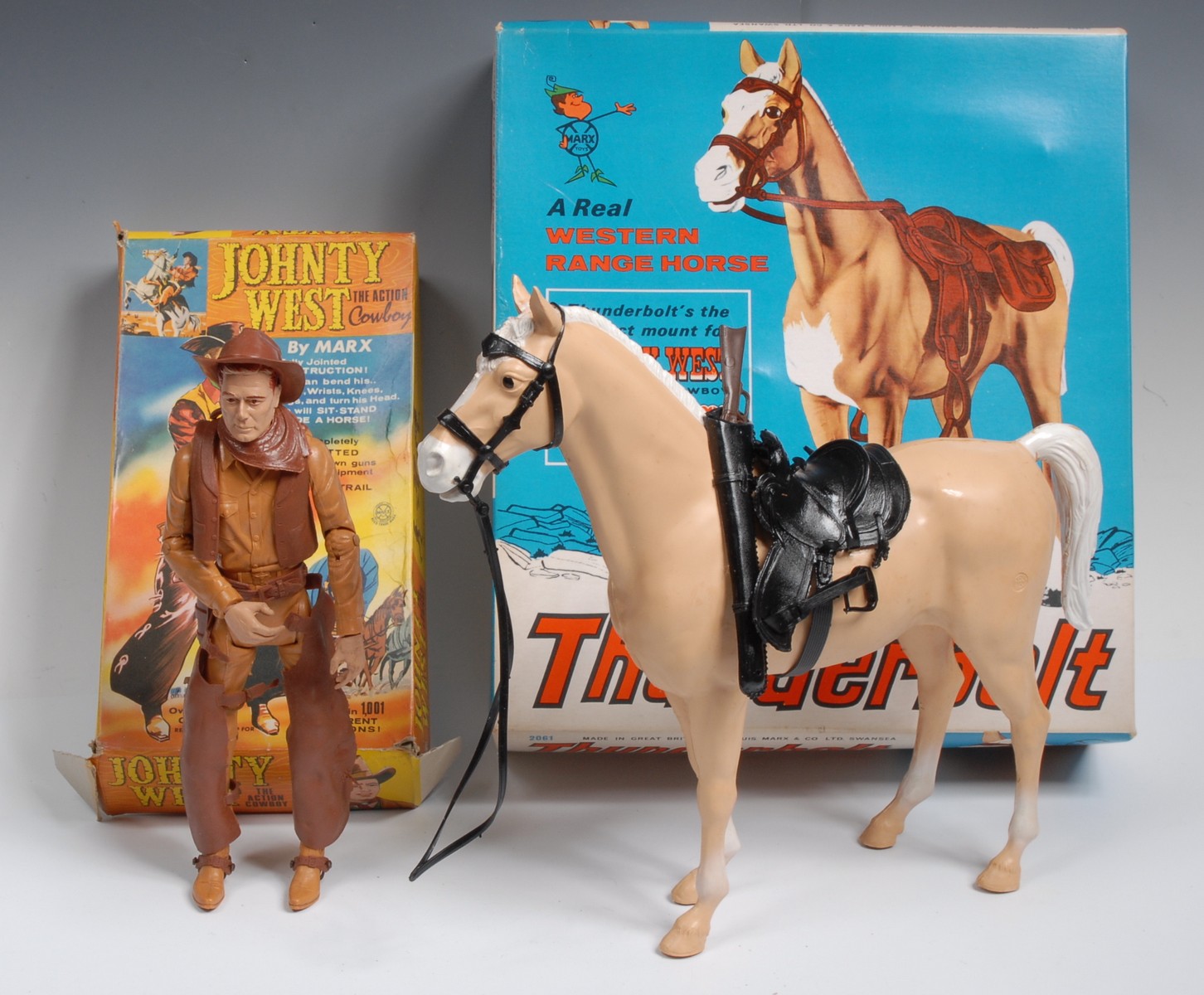 Marx Toys - Johnty West The Action Cowboy, within accessories ,