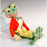 Frog - Pelham Puppets SL 63 Range,  hollow moulded head, with red and pink smiling mouth,