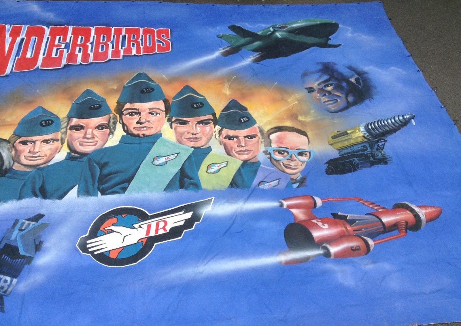 Thunderbirds - a large hand painted promotional advertising banner, - Image 3 of 6