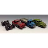 Dinky Toys 181 Volkswagen, lime green body;  Dinky toys  157 Jaguar red body,