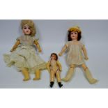 A William Goebel doll, with sleeping blue eyes, open mouth and four teeth, jointed wooden body,