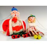 King - Pelham Puppets SL 63 Range,  hollow moulded head,  with painted features, purple felt clown,