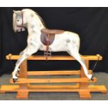 A Hadden Rockers Rocking Horse, leather bridle and saddle,
