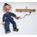 Policeman - Pelham Puppet SS Range, round wooden head, painted features, blue eyes,