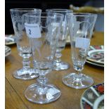 A set of four early 19th century ale glasses,