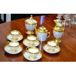 A French porcelain part tea service, Gaugain of Paris, part tea service,