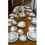 A Wedgwood June Garland dinner and tea service, for twelve, comprising dinner, dessert plates,
