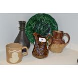 A 19th century brown salt glaze stoneware jug,