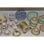 Ceramics - a Staffordshire part coffee service; a Longton china part tea set;