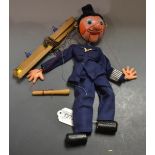 Policeman - Pelham Puppet SS Range, round wooden head, painted features, blue eyes,
