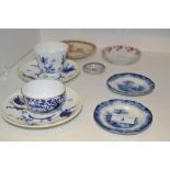 Ceramics - a Satsuma pottery saucer;  a Derby cup;