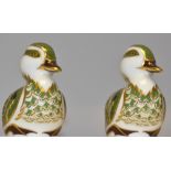 A pair of Royal Crown Derby paperweights, Ducklings,