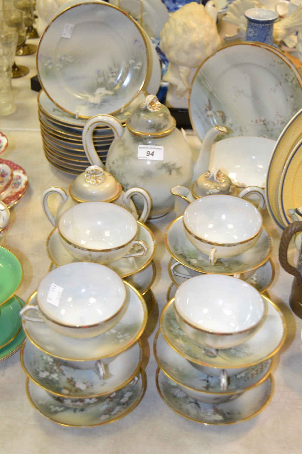 A Japanese eggshell tea service,