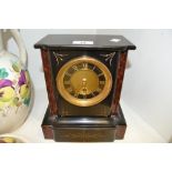 A slate and marble mantel clock