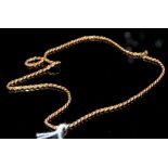 A 9ct gold rope twist necklace, 9.