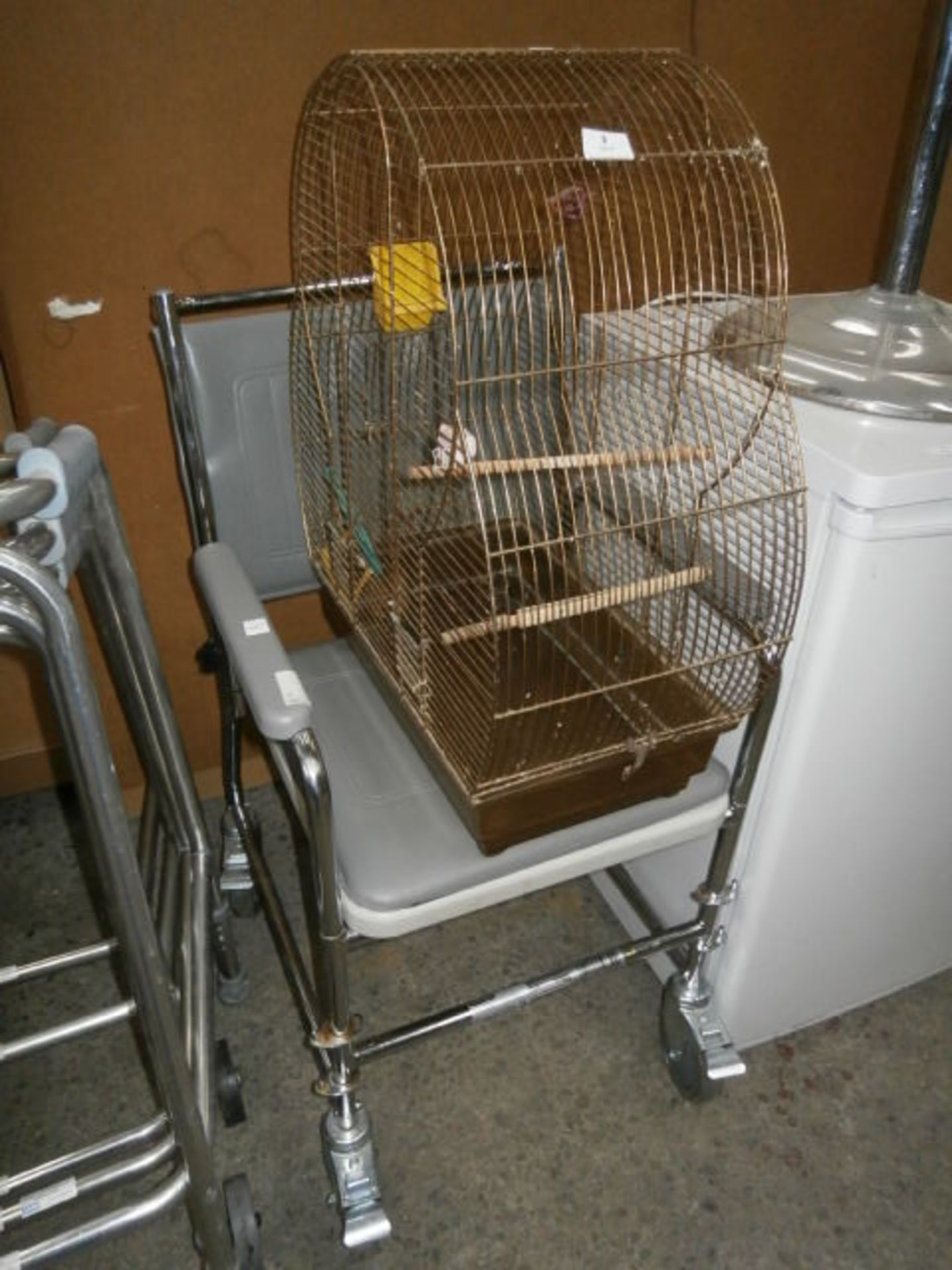 Wheel chair and a bird cage