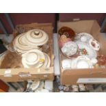 2 boxes inc royal doulton, glassware and pottery