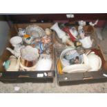 2 boxes of pottery inc vases and oriental pottery etc