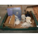box of wedgwood and commemorative items