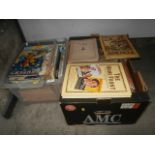 2 boxes of vintage books