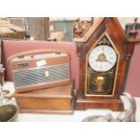 3 pieces inc clock and vintage radio etc