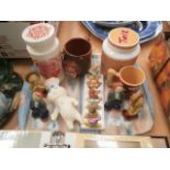 tray of confectionary collectables inc bisto kids salt and pepper sets