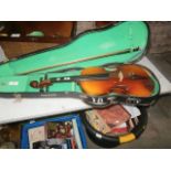 chinese violin in case with bow