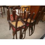 4 mahogany chairs with queen anne legs