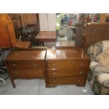 mirror backed dressing table and matching chest of drawers