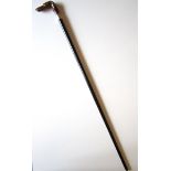 Antique Carved Horn Greyhound Dress Cane. Lovely walking stick, the handle carved from a translucent