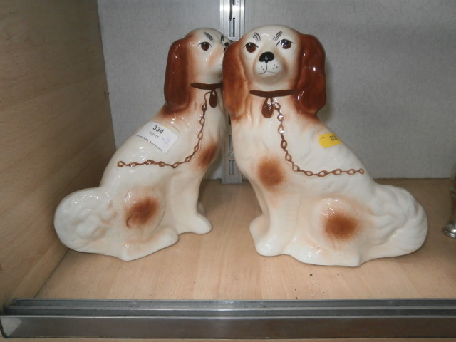 pair of staffordshire flat back dogs