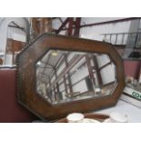 oak framed bevel edged mirror