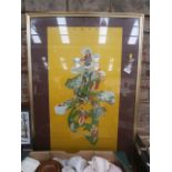 oriental framed silk