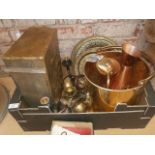 box of brass & copperware